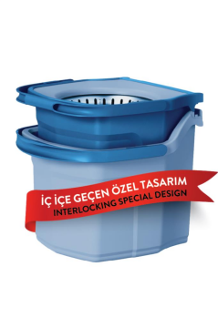 Twin Turbo Pedallı Çelik Mop Set, Temiz ve Kirli Suyu Ayıran Otomatik Temizlik Seti (1+1 Mop)