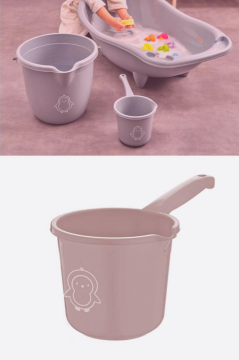 Flosoft Bebek Banyo Maşrapası, Uzun Saplı Oluklu Çok Amaçlı Maşrapa 1,5 litre Pembe