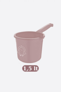 Flosoft Bebek Banyo Maşrapası, Uzun Saplı Oluklu Çok Amaçlı Maşrapa 1,5 litre Pembe