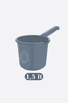 Flosoft Bebek Banyo Maşrapası, Uzun Saplı Oluklu Çok Amaçlı Maşrapa 1,5 litre Mavi