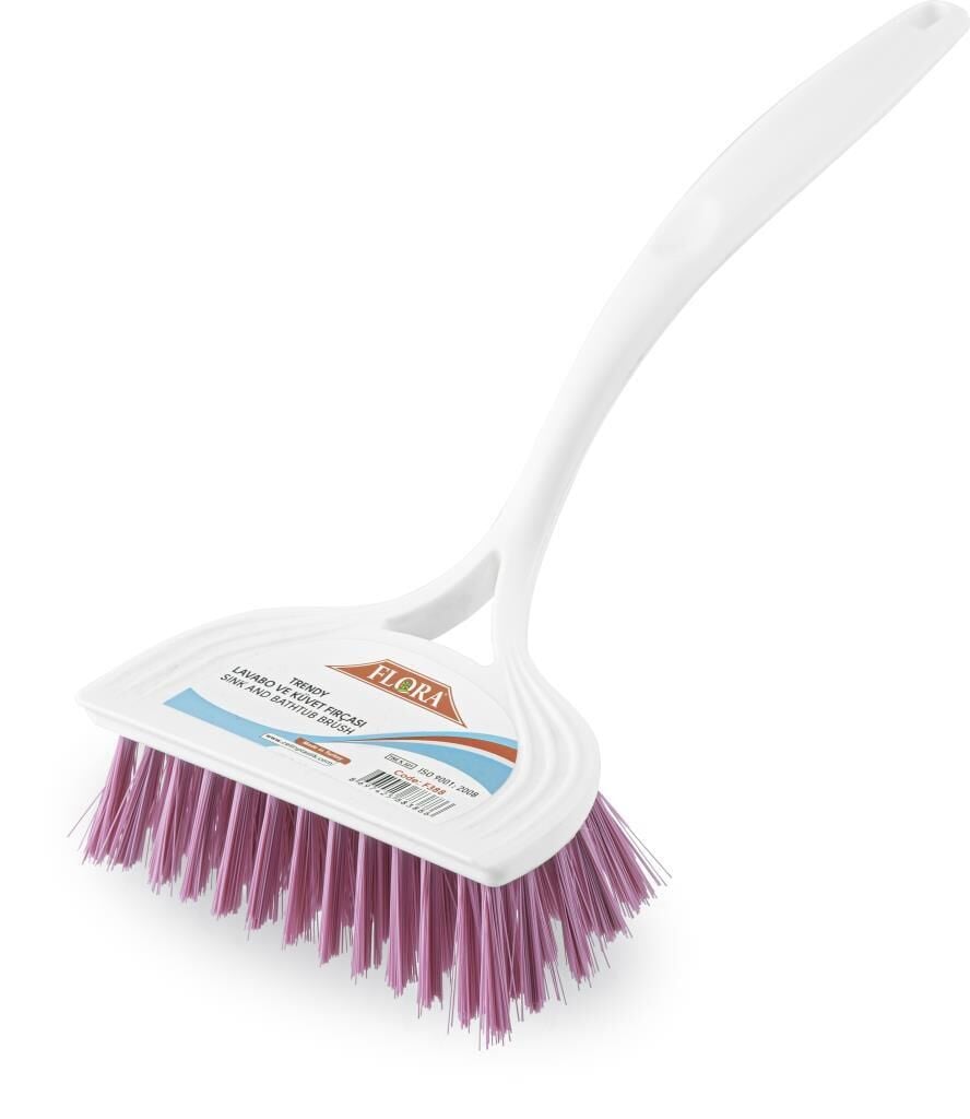FLORA TRENDY LAVABO VE KÜVET FIRÇASI F388 BEYAZ/PEMBE