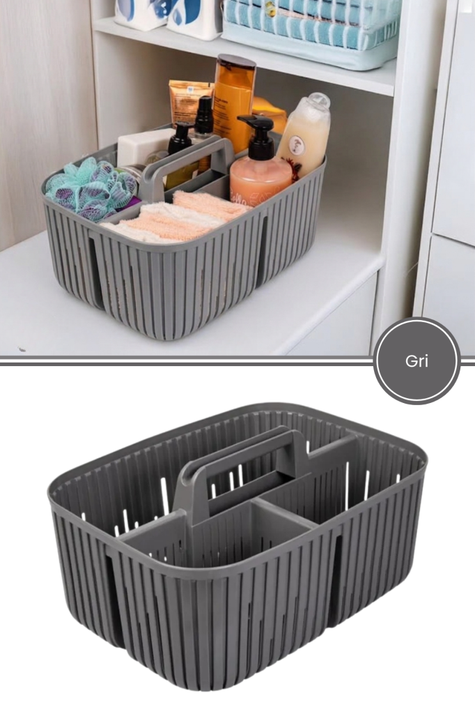 3 Bölmeli Deterjan Bulaşık Düzenleyici Sepet, Mutfak Banyo Tezgah Üstü Dolap İçi Organizer