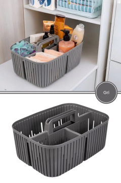 3 Bölmeli Deterjan Bulaşık Düzenleyici Sepet, Mutfak Banyo Tezgah Üstü Dolap İçi Organizer