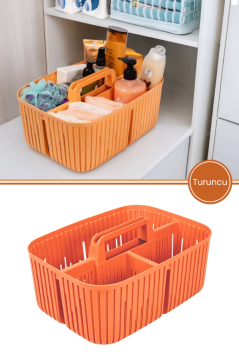 3 Bölmeli Deterjan Bulaşık Düzenleyici Sepet, Mutfak Banyo Tezgah Üstü Dolap İçi Organizer
