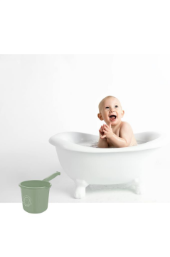 Flosoft Bebek Banyo Maşrapası, Uzun Saplı Oluklu Çok Amaçlı Maşrapa 1,5 litre Yeşil