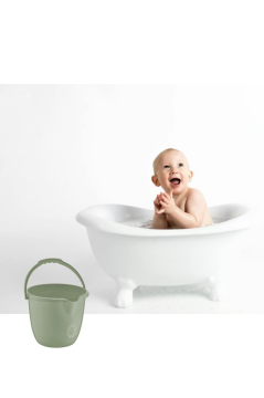 Flosoft Bebek Banyo Kovası, Saplı Oluklu Çok Amaçlı Kova 13 litre Yeşil