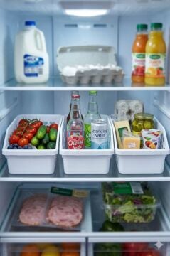 3 Adet Büyük Buzdolabı Düzenleyici, Mutfak Banyo Meyve Gıda Dolap İçi Organizer Sepet (25x30x13cm)