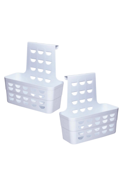 2 Adet Askılı Düzenleyici, Asılabilir Mutfak Banyo Temizlik Dolap Kapağı Organizer Sepet (25x15x25cm)