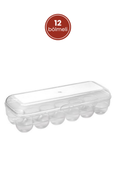 12 Bölmeli Yumurta Saklama Kabı, Buzdolabı İçi Yumurta Korumalı Kapaklı Yumurta Saklama Kutusu