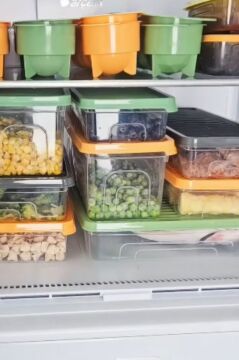 3’lü Geniş Buzdolabı Düzenleyici Set, Buzluk Derin Dondurucu Buzdolabı İnce Saklama Kabı 3x3100ml