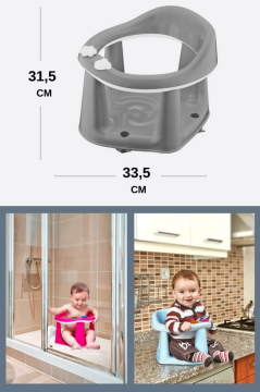 Flosoft Kaymaz Vakum Ayaklı Bebek Banyo Oturağı & Mama Oturağı 2in1