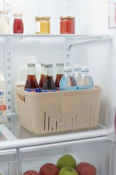 Flora 3'lü Dolap İçi Düzenleyici Sepet Seti, Mutfak Buzdolabı Organizer Tezgah Üstü Sepet 3x3,5 Litre