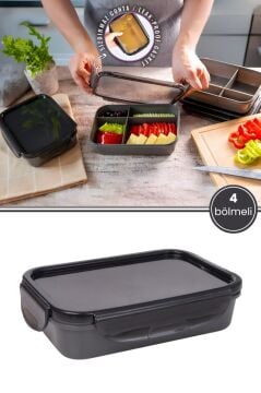 4 Bölmeli Sızdırmaz Kahvaltılık, Taşınabilir Diyet Kabı Kahvaltı Beslenme Saklama Kutusu 1,3 Litre