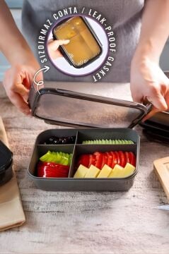 4 Bölmeli Sızdırmaz Kahvaltılık, Taşınabilir Diyet Kabı Kahvaltı Beslenme Saklama Kutusu 1,3 Litre