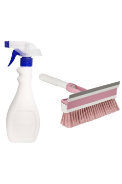 Tigerli Sıvı Püskürtücü ve Fırçalı Camsil Seti, Spreyli Temizlik Şişesi 1000ml + Oto Camsil 21cm