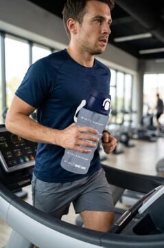 2,4 Litre Zaman Çizelgeli Motivasyon Su Matarası, Pipetli Sızdırmaz Fitness Sporcu Su Şişesi