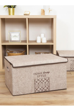 Keçe Kapaklı Mega Plus Baza Hurcu, Çok Amaçlı Düzenleyici Organizer Kutu Mega Boy 57x41x31 Cm Kahve