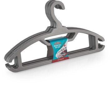 FLORA BÜYÜK BOY STİL ELBİSE ASKISI 6'LI F168 GÜMÜŞ