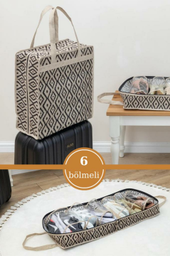 Flosoft 6 Bölmeli Ayakkabı Hurcu, Ayakkabı Seyahat Çantası, Valiz Tipi Düzenleyici