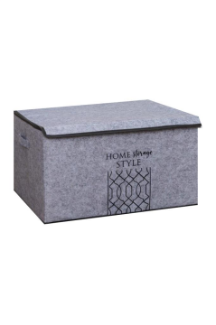 Keçe Kapaklı Mega Plus Baza Hurcu, Çok Amaçlı Düzenleyici Organizer Kutu Mega Boy 57x41x31 Cm Gri