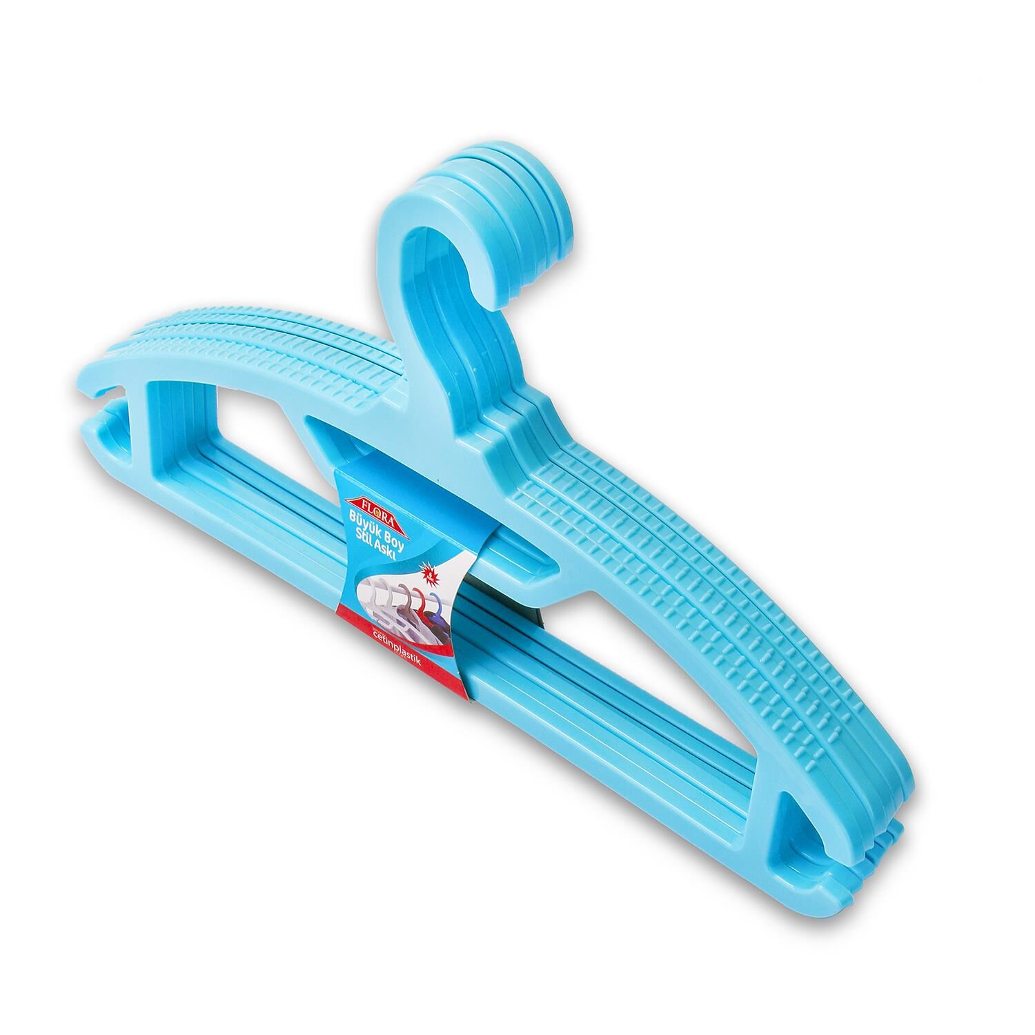 FLORA BÜYÜK BOY STİL ELBİSE ASKISI 6'LI F168 Turkuaz