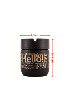 2 Adet Cam Kokusuz Küllük, Kokusuz Dumansız Yuvarlak Küllük 2’li Set Siyah Gold