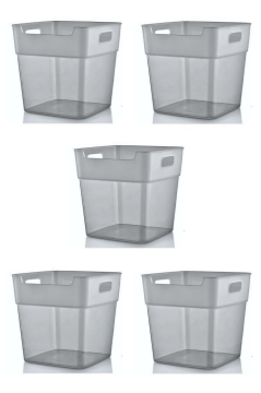 Flosoft 5 Adet Buzdolabı Düzenleyici, Çok Amaçlı Kutu, Çekmece Dolap İçi Organizer 5’li Set Antrasit