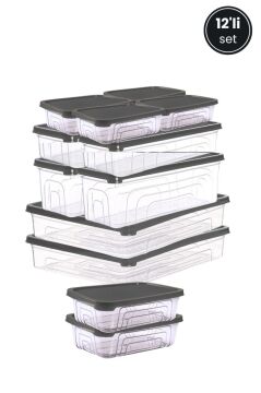 12’li Buzdolabı Düzenleyici Set, Buzluk Derin Dondurucu Buzdolabı Saklama Kabı 12’li Set (16 Litre)