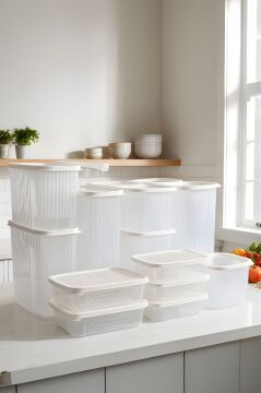 15’li Buzdolabı Düzenleyici Set, Buzluk Dondurucu Buzdolabı Erzak Saklama Kabı 15’li Set (16 Litre)