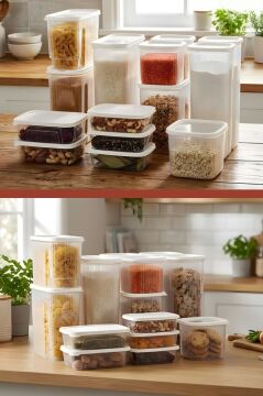 15’li Buzdolabı Düzenleyici Set, Buzluk Dondurucu Buzdolabı Erzak Saklama Kabı 15’li Set (16 Litre)