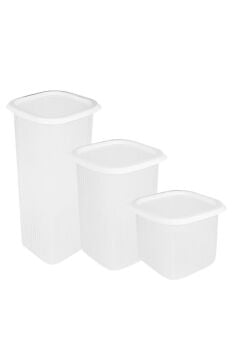 3’lü Erzak Saklama Kabı Seti, Erzak Baharat Bakliyat Dondurucu Buzdolabı Düzenleyici 3’lü Set