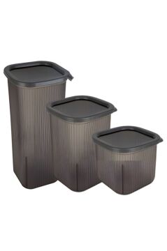 3’lü Erzak Saklama Kabı Seti, Erzak Baharat Bakliyat Dondurucu Buzdolabı Düzenleyici 3’lü Set