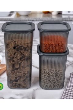 3’lü Erzak Saklama Kabı Seti, Erzak Baharat Bakliyat Dondurucu Buzdolabı Düzenleyici 3’lü Set