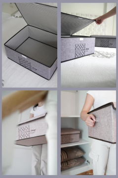 Keçe Kapaklı Maxi Baza Hurcu, Çok Amaçlı Düzenleyici Kutu Organizer Sandık Maxi Boy 47x37x24 Cm