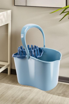 Sıkmalı Temizlik Kovası 15 litre, Standart Sıkmalı Yer Zemin Temizlik Mop Kovası Mavi