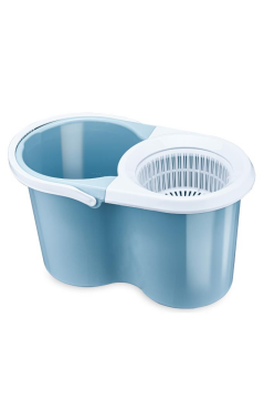 F139 Balerina Otomatik Sıkma Temizlik Seti, Döner Başlıklı Mikrofiber Temizlik Mop Seti Mavi