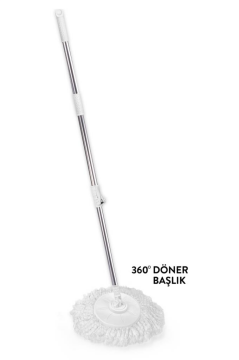 F139 Balerina Otomatik Sıkma Temizlik Seti, Döner Başlıklı Mikrofiber Temizlik Mop Seti Mavi