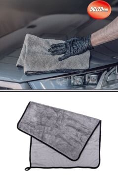 Süper Emici Kurulama Bezi 50x70 cm, Çizmez Leke Bırakmaz Mikrofiber Oto Araç Kurulama Havlusu F273