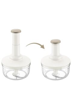 Üstten Basmalı El Rondosu 1500 ml, Paslanmaz 3 Bıçaklı Sebze Doğrayıcı Manuel Mutfak Blender Kahve