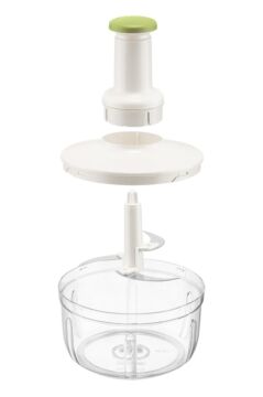 Üstten Basmalı El Rondosu 1500 ml, Paslanmaz 3 Bıçaklı Sebze Doğrayıcı Manuel Mutfak Blender Yeşil