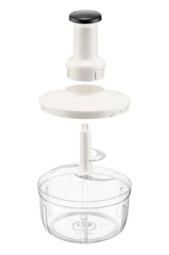 Üstten Basmalı El Rondosu 1500 ml, Paslanmaz 3 Bıçaklı Sebze Doğrayıcı Manuel Mutfak Blender Lacivert