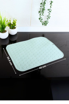 Silikon Kaydırmaz Bulaşık Matı Büyük Boy – Çok Amaçlı Kaydırmaz Kurutmalık, Buzluk Halısı 40x30 cm