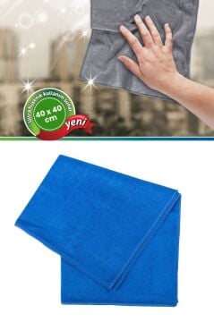1 Adet Süper Emici Mikrofiber Cam Bezi 40x40 cm, Yumuşak Leke ve İz Bırakmayan Parlak Yüzey Temizlik Bezi