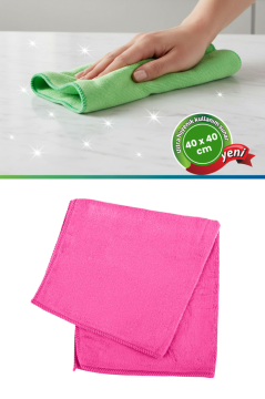 1 Adet Yumuşak Mikrofiber Temizlik Bezi 40x40 cm, Süper Emici İz Bırakmayan Cam Ayna Parlak Yüzey Bezi F279