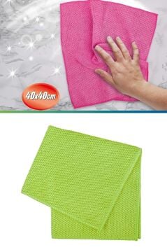 1 Adet Supersoft Mikrofiber Temizlik Bezi 40x40 cm, 3 Boyutlu Doku İz Bırakmayan Ultra Yumuşak Bez F280
