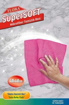 1 Adet Supersoft Mikrofiber Temizlik Bezi 40x40 cm, 3 Boyutlu Doku İz Bırakmayan Ultra Yumuşak Bez F280