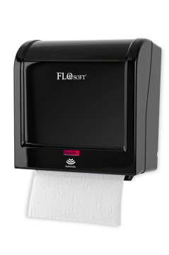 Flosoft F398 Diva Sensörlü Kağıt Havlu Makinesi, Fotoselli Otomatik Havlu Verici 21 cm Siyah