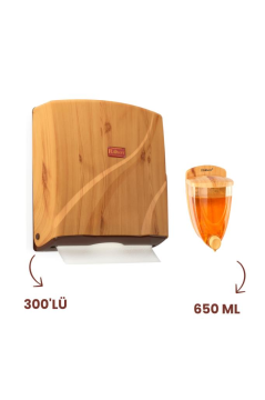 Flosoft Ahşap Görünümlü Z Katlamalı Kağıt Havluluk 300'lü F263 Sıvı Sabunluk 650 ml F259 İkili Set