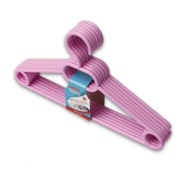 Flora F316 Büyük Boy Klasik Askı 6'lı Pembe