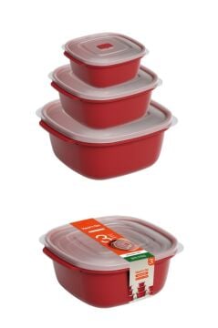 3 Boy Mikrodalga Fırına Uygun Saklama Kabı Seti, Dayanıklı Sağlıklı 3'lü Kap Seti (550,1100,2200 ml)